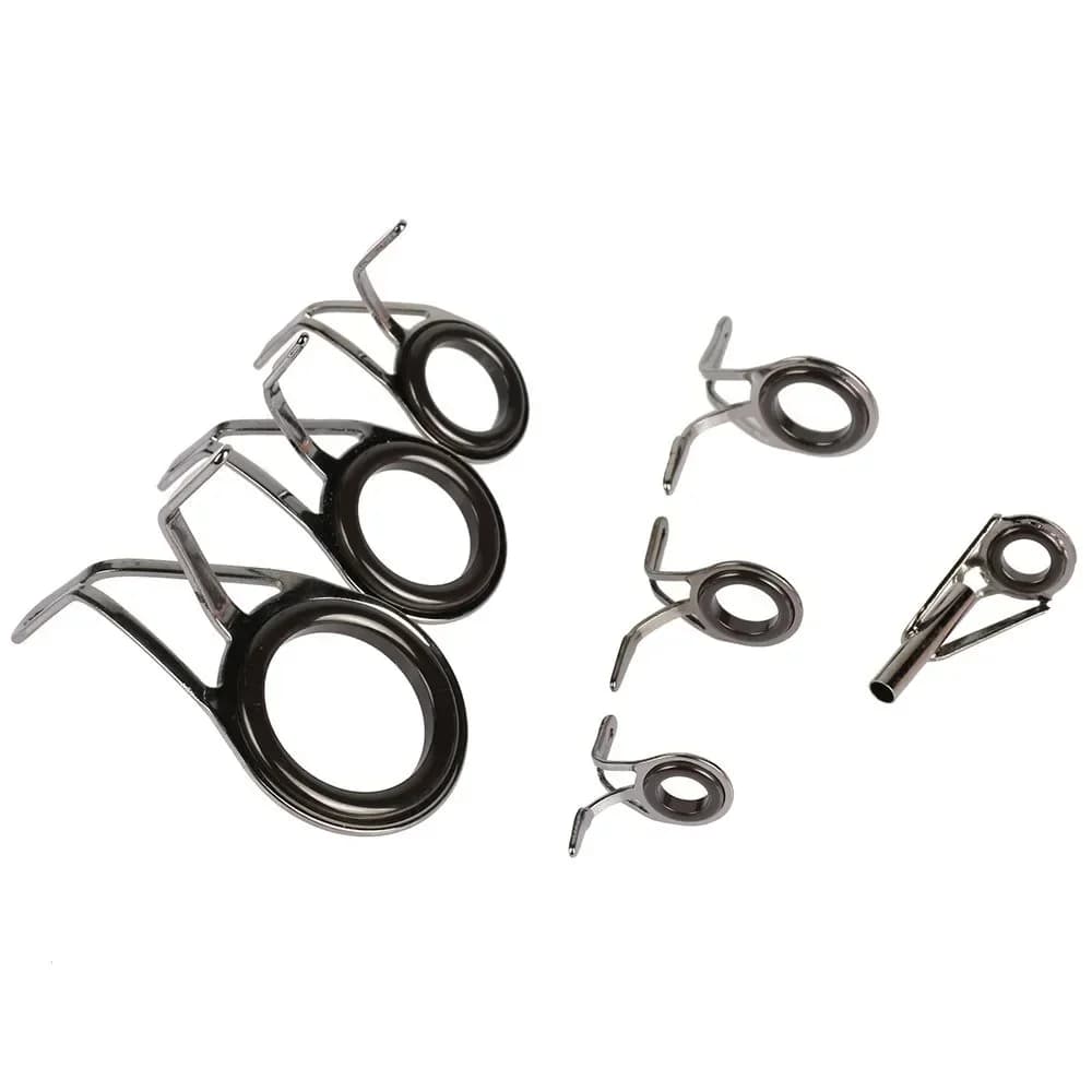 Kit de réparation 7 pièces pour canne à pêche - Anneaux guides et embouts en acier inoxydable