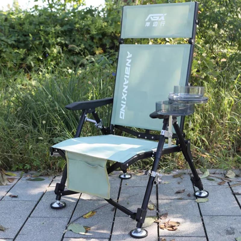 Chaise pêche pliante tout-terrain légère - Équipement portable pour camping et voyage pêche
