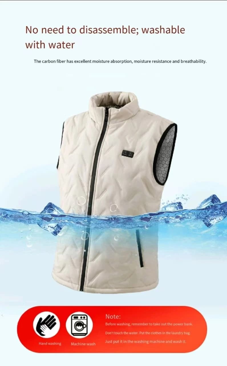 Veste chauffante électrique 9 zones double contrôle - Hiver automne unisexe sans batterie externe
