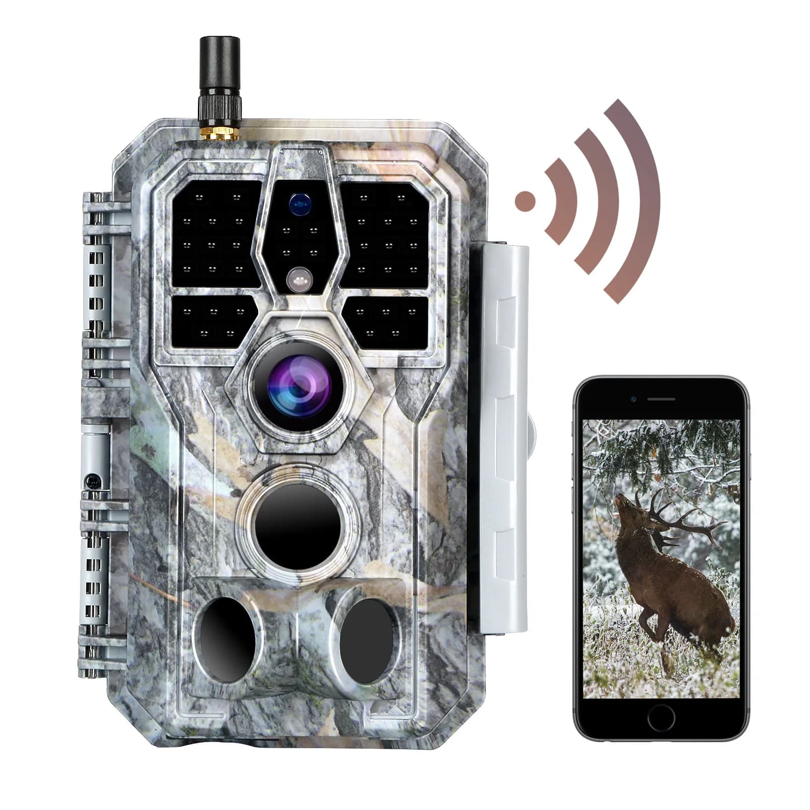 Caméra de chasse privée 4K avec appli WiFi déclenchement 0.2s portée IR 30m étanche surveillance faune