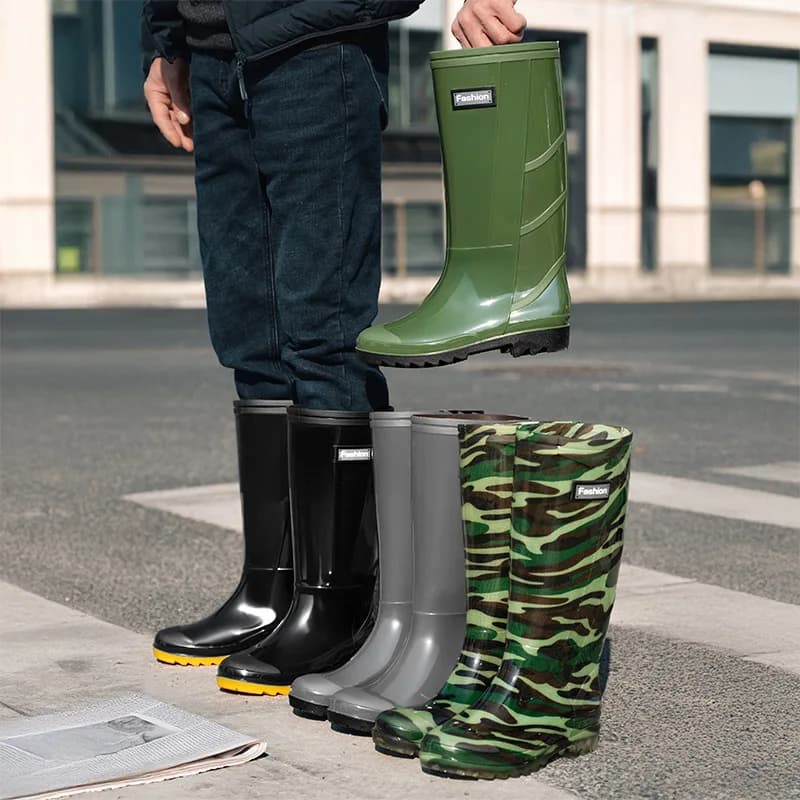 Bottes camouflage haute avec doublure polaire - Semelle tendon de bœuf imperméable pour chasse et pêche