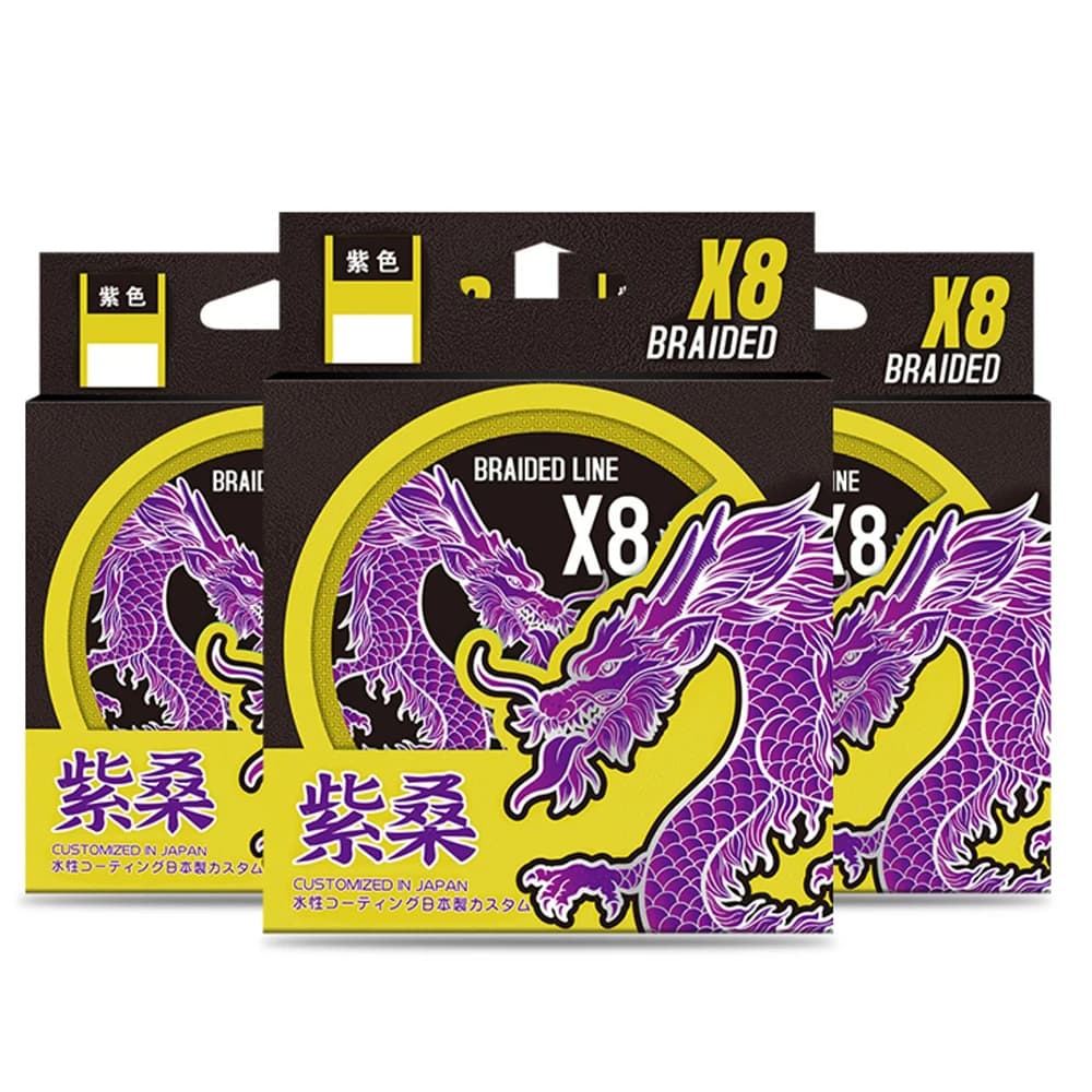 Ligne de pêche japonaise PE ultra résistante 8 brins pour la carpe en multifilament violet