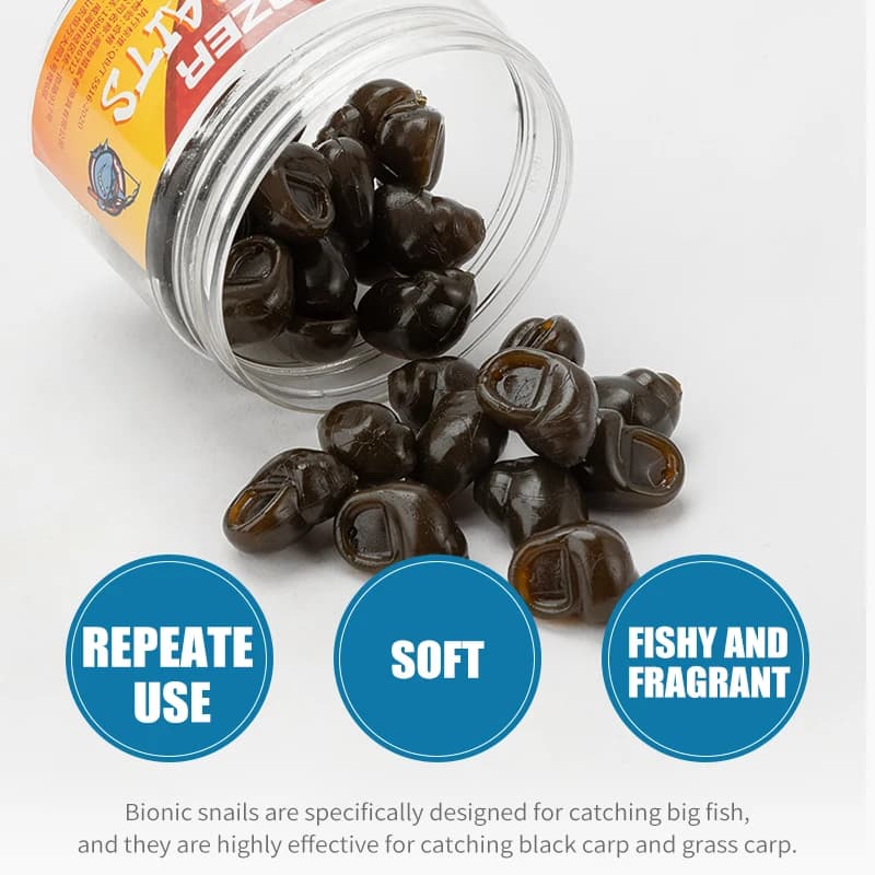 Leurres souples escargots flottants TPE 30 pièces 16mm 1g/1.5g pour pêche carnassiers réalistes