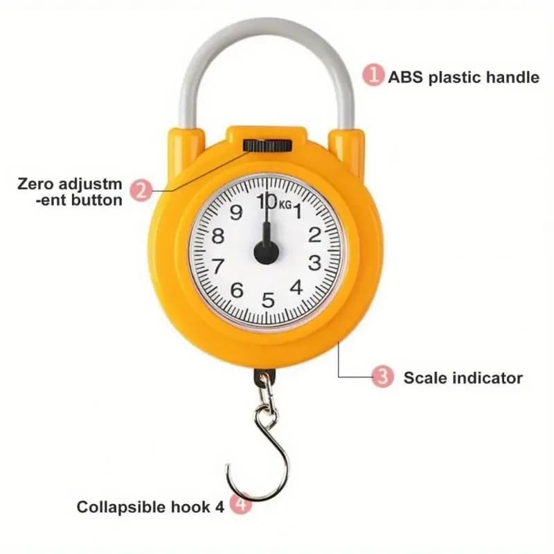 Balance mécanique portable 10kg pour pêche - Précision manuelle robuste pour peser poissons en extérieur