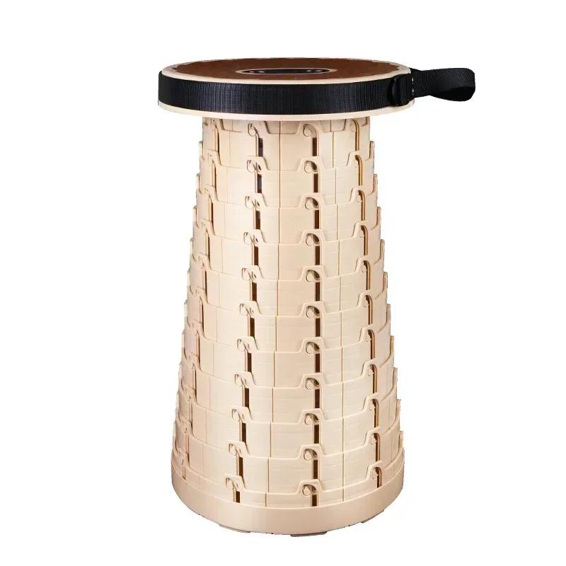 Tabouret pliant de pêche portable avec support télescopique - Siège compact pour camping et voyage