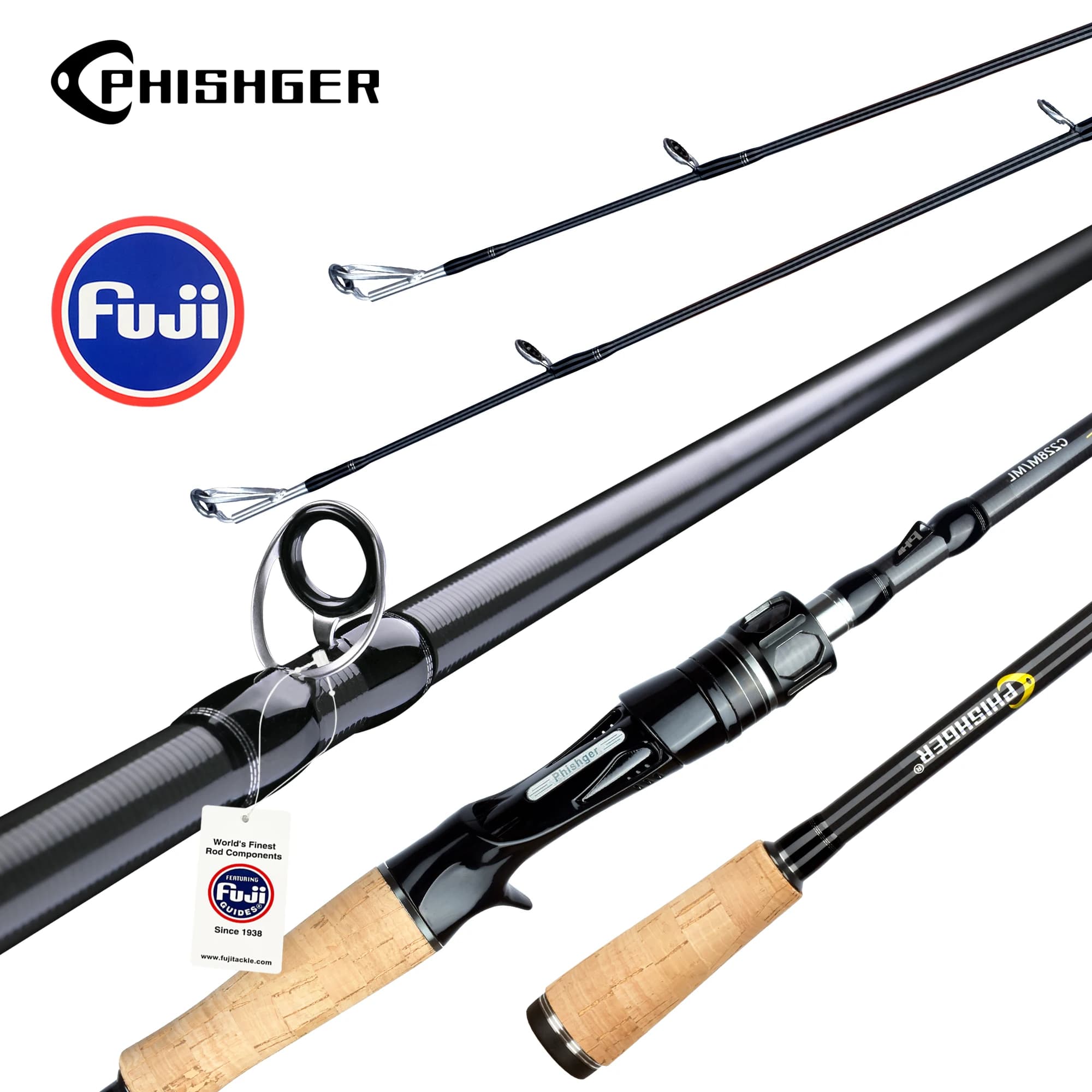 Canne spinning BIUTIFU Fuji T800 carbone 1.98-3.3m ML à H leurres 5-80g - canne casting rapide pêche