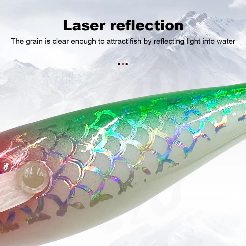 Leurre calamar 3D yeux lumineux - Appât seiche pêche nocturne - Hameçon céphalopodes attractif