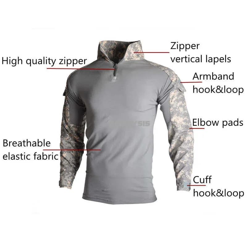 Uniforme tactique camouflage homme femme pêche airsoft pantalon cargo avec protections coudes genoux