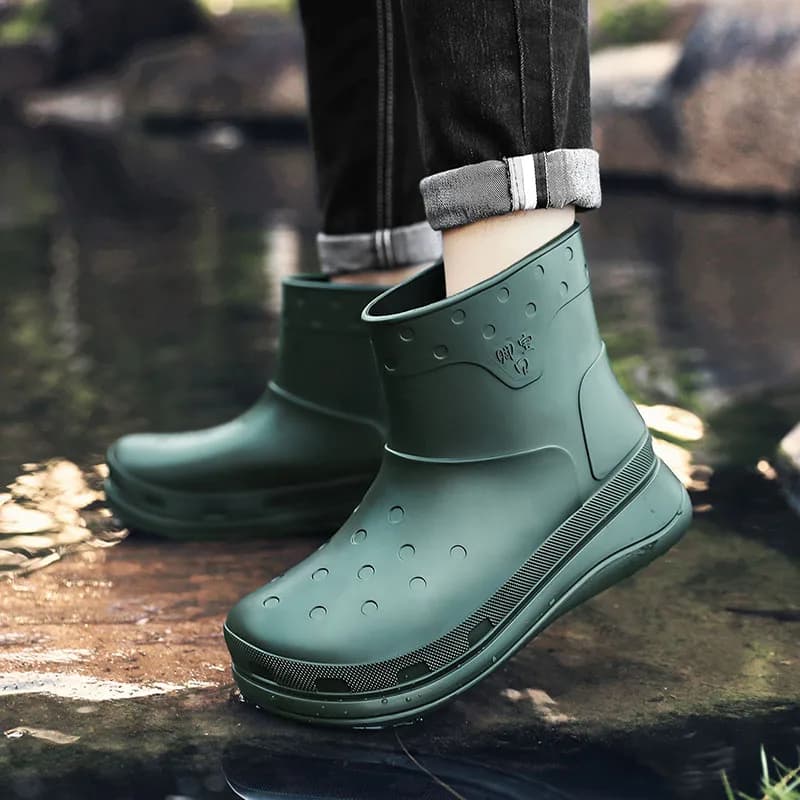Bottes de pluie STRONGSHEN mode plateforme - Chaussures pêche légères antidérapantes cuisine travail