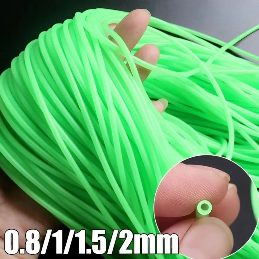 Gaine de pêche luminescente silicone anti-emmêlement 0.8 à 2mm pour pêche en mer et appâts