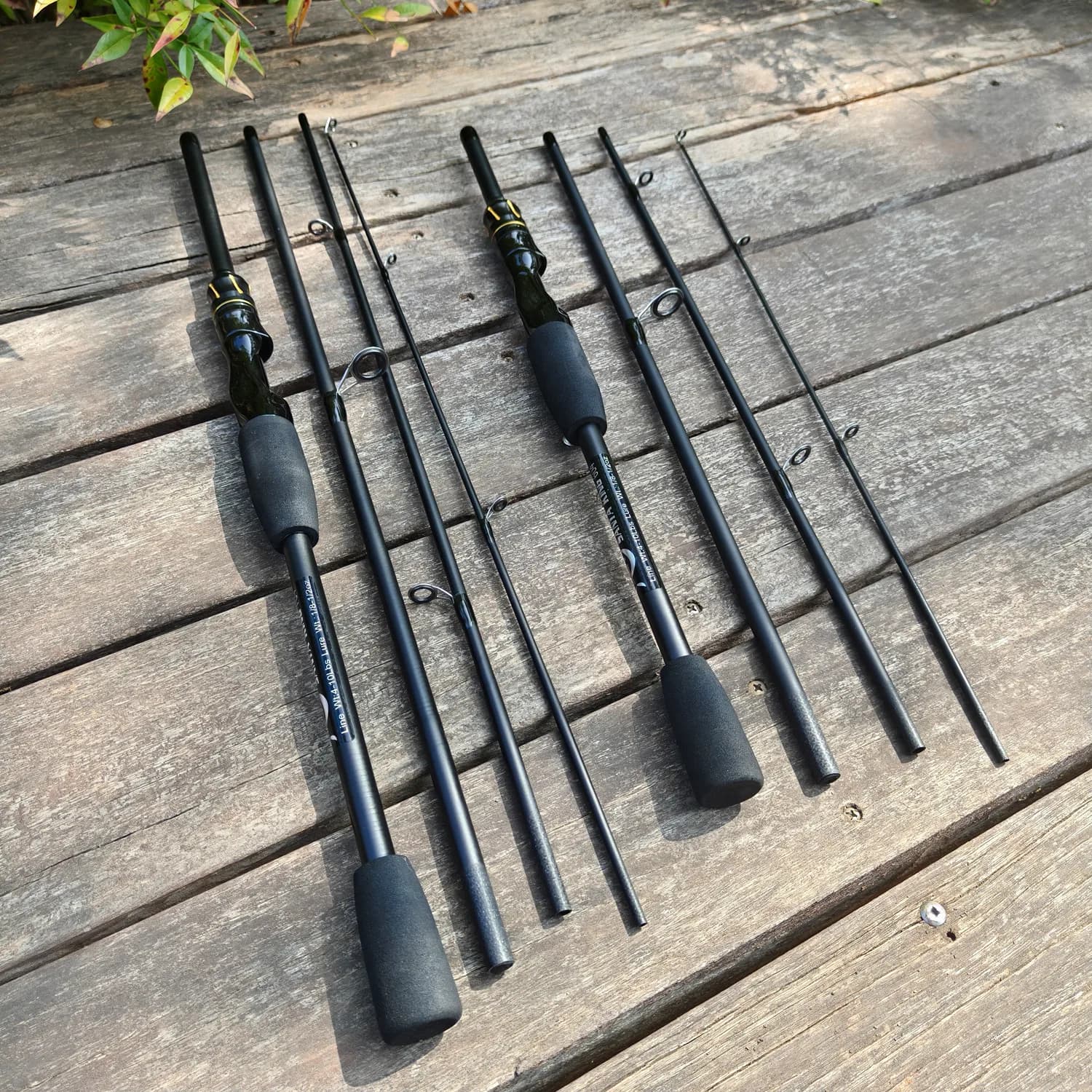 Canne pêche carbone Santa King 4 sections portable - Manche EVA pour voyage pêche basse eau douce