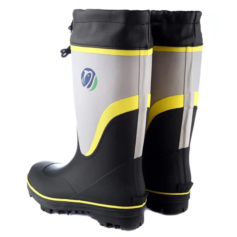 Bottes de pêche homme étanches et antidérapantes avec doublure polaire - Chaussures de pluie hiver chaudes tailles 39 à 46