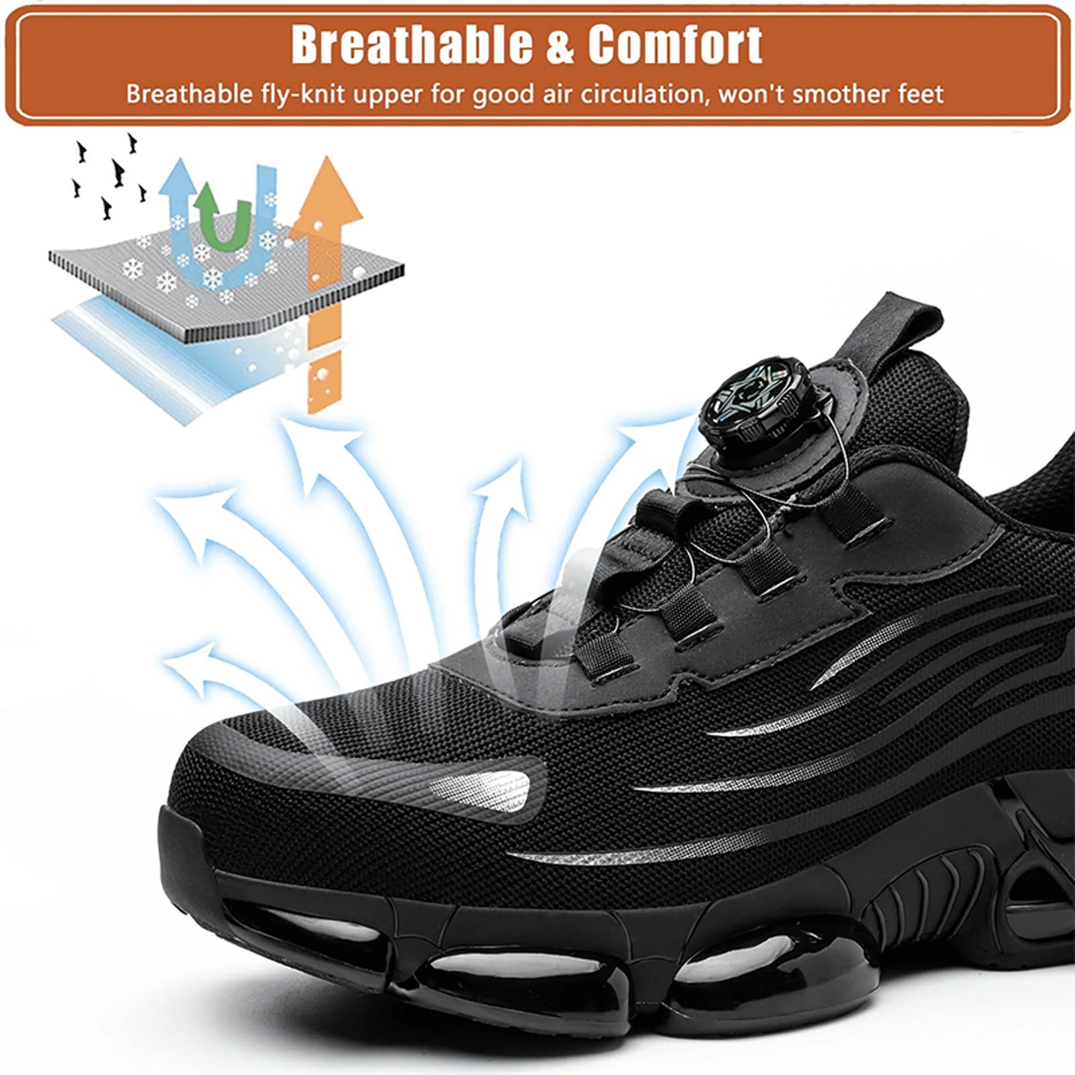 Chaussures de sécurité anti-dérapantes homme - Confortables pour pêche et travaux extérieurs
