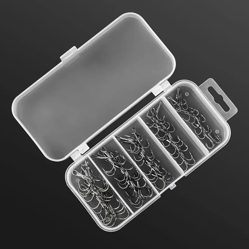 Hameçons triples pêche carnassier acier carbone haute résistance #2 #4 #6 #8 #10 - 50 pièces