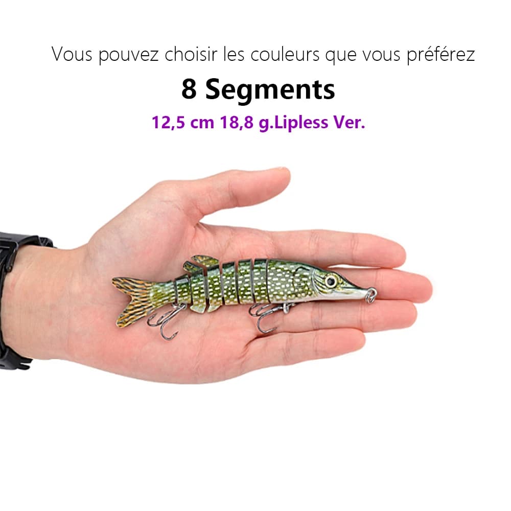 Leurre articulé TREHOOK 10cm/12.5cm pour brochet et carnassiers multi-articulations