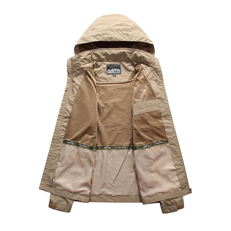 Veste imperméable plus taille printemps pour hommes - Coupe-vent respirante pêche et camping