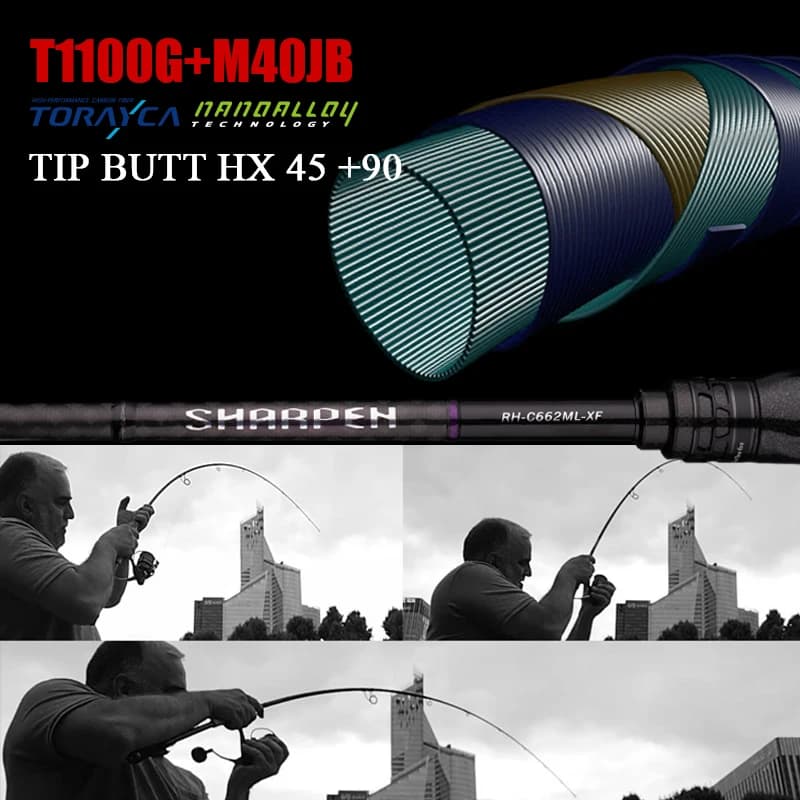 Canne spinning PURELURE SHARPEN action XF/MF avec composants Fuji - Pour leurres souples, brochet et perche