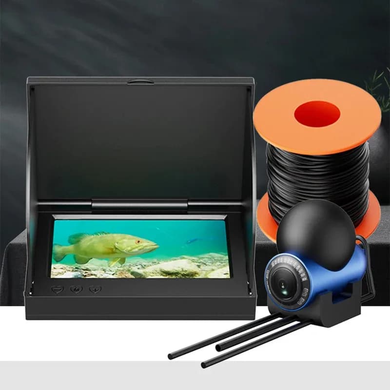 Sondeur 4.3 pouces HD angle 220° 0.6-500m pour pêche bateau mer caméra sous-marine