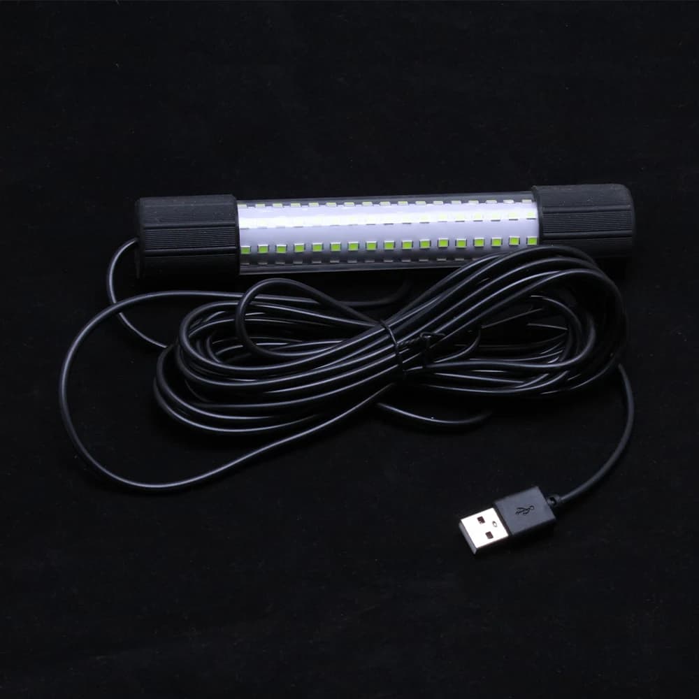 Lampe de pêche LED submersible USB, lumière haute puissance multi-couleurs pour la pêche de nuit portable