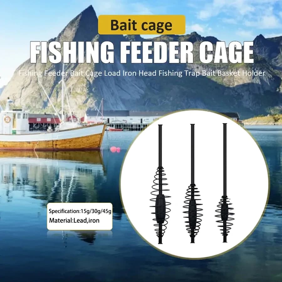 Cage à amorce carpe lourde avec ressort réglable et contrepoids - Glissières, gamme 15g-45g pêche feeder