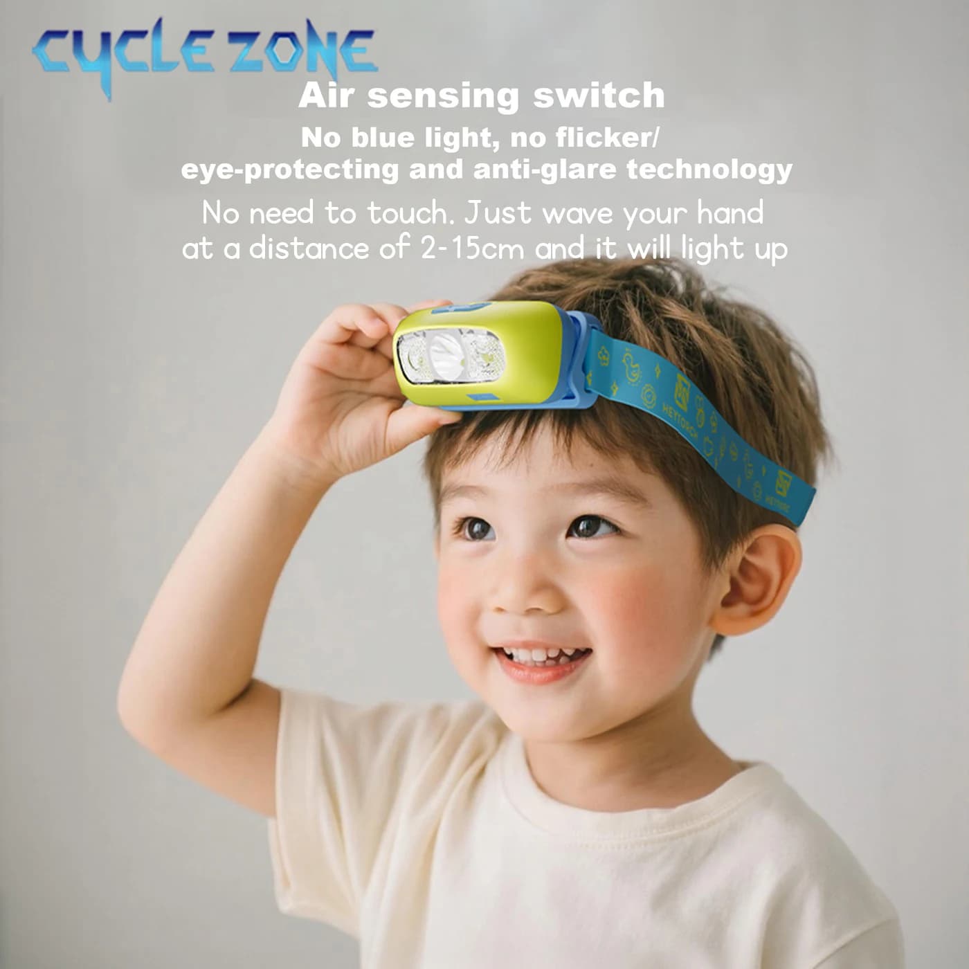 Lampe frontale enfant avec capteur de mouvement - Rechargeable Type-C pour pêche et activités extérieures