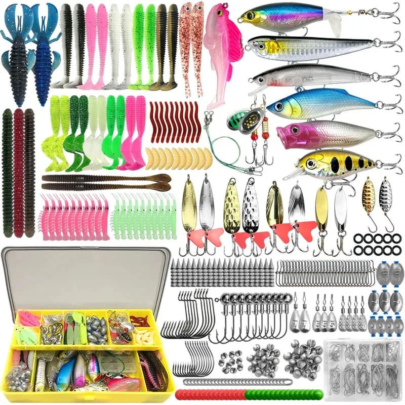 Kit leurres pêche 83 à 409 pièces pour truite brochet black bass - boîte à pêche organisée équipement pro
