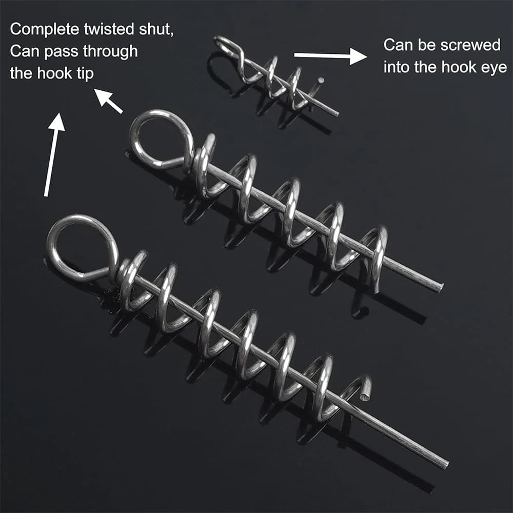 50 pièces ressort de verrouillage twist lock pour hameçons crank centering pin vis appâts vers leurres