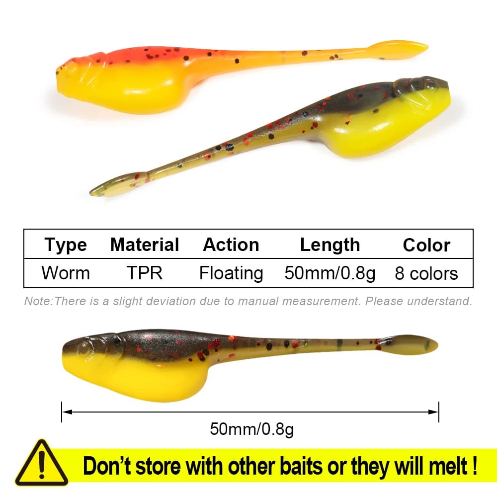 Leurre Souple TPR 5cm Shad Minnow pour la Pêche au Crappie et Rocher en Mer avec