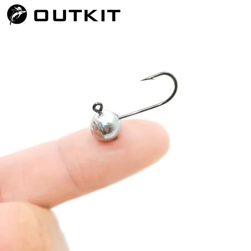 Hameçons Mini Jig Head OUTKIT 10 pièces pour truite et poisson de roche - Tête exposée avec leurres souples