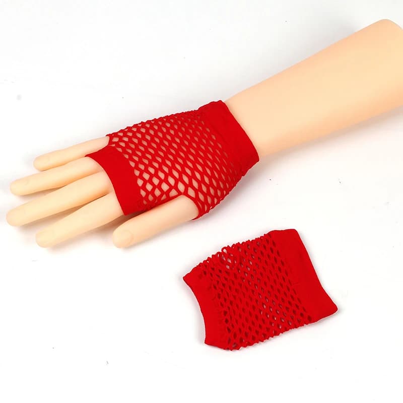 Gants filet pêche fille doigts nus rock soirée club gothique accessoire mode tendance
