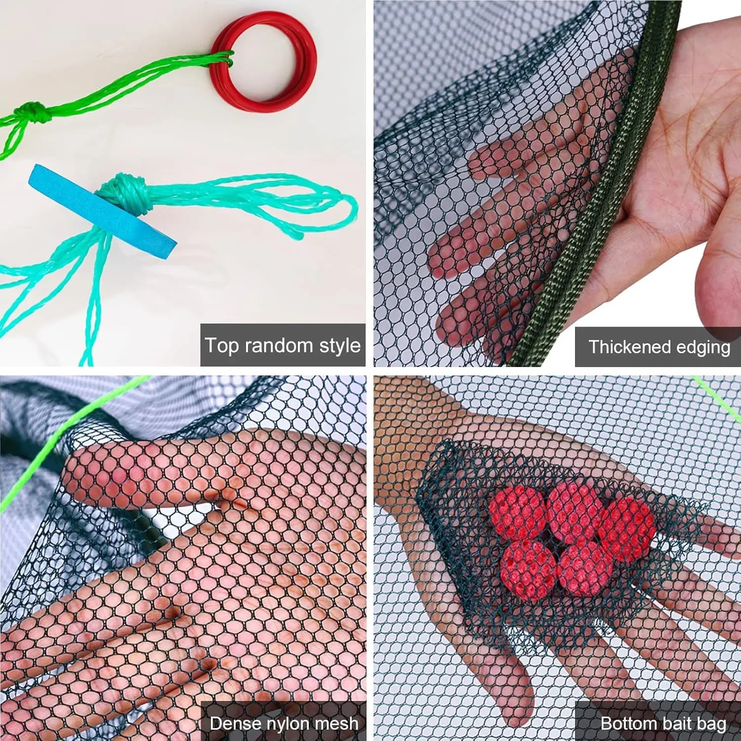 Grande épuisette pliante 80/100cm pour poissons appâts crevettes - Filet de réception pour étang réservoir