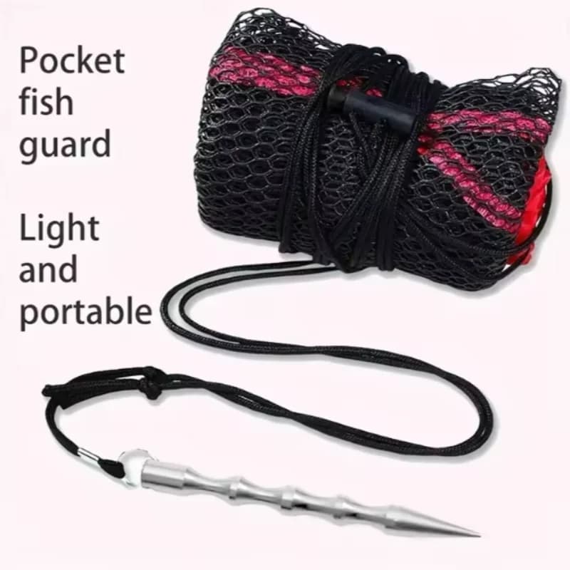 Filet de pêche pliable et renforcé pour poissons, écrevisses et crevettes avec fermeture pratique