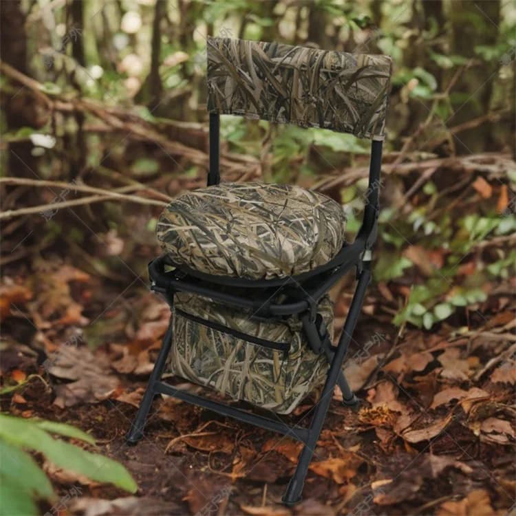 Tabouret de pêche camouflage rotatif à 360° pliable pour chasse camping et sports outdoor