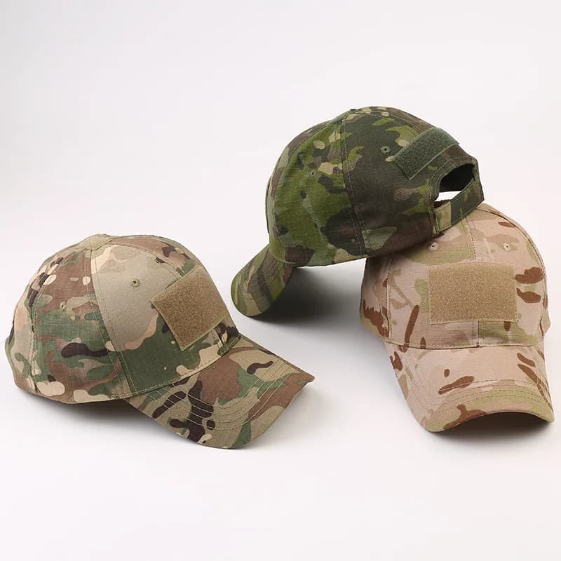 Casquette baseball camouflage tactique homme - Chapeau CP ajustable Velcro pour pêche et outdoor