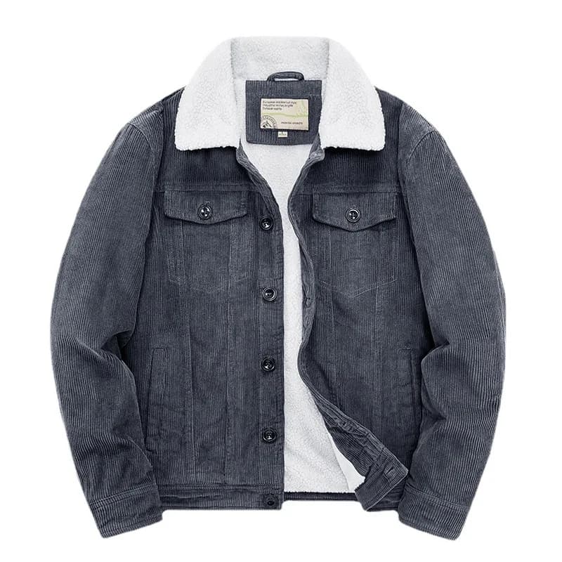 Parka matelassé homme en coton et velours côtelé - Veste chaude ample pour pêche hivernale confortable
