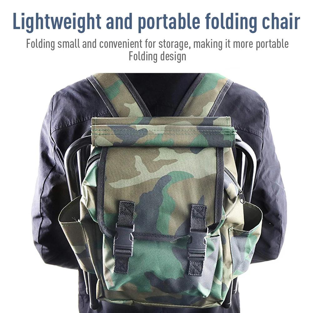 Tabouret pliant camouflage pêche 100kg capacité avec sac à dos pour camping côtier