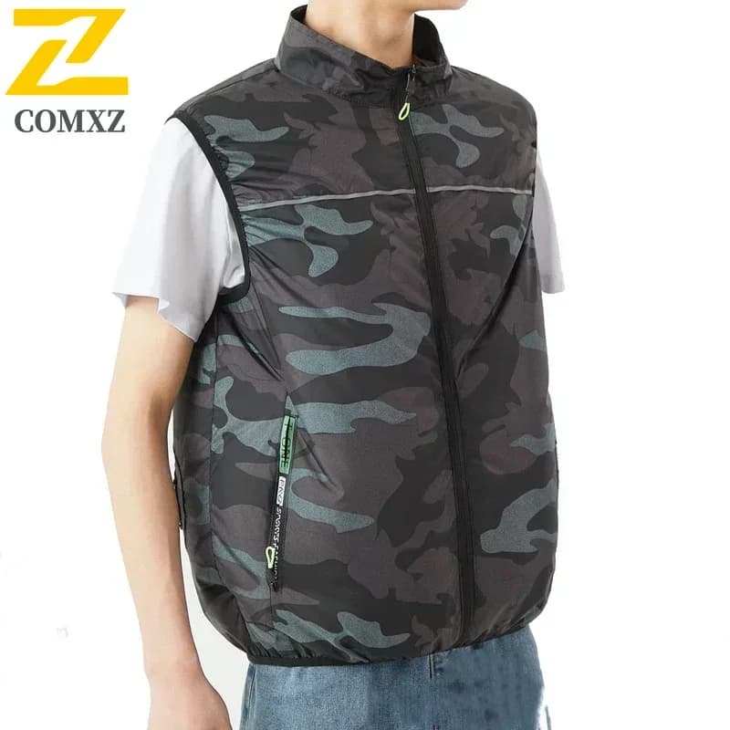 Veste rafraîchissante USB pour pêcheur - Veste climatiseur rechargeable été pêche camping travail