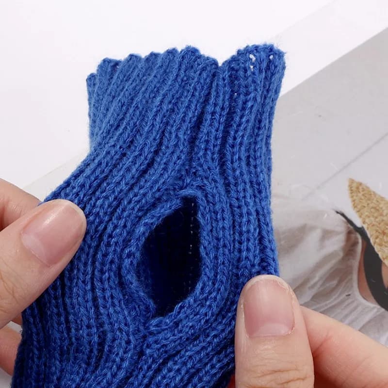 Gants bras longs doigts libres tricotés colorés - Manches chaudes hiver automne acrylique élastique