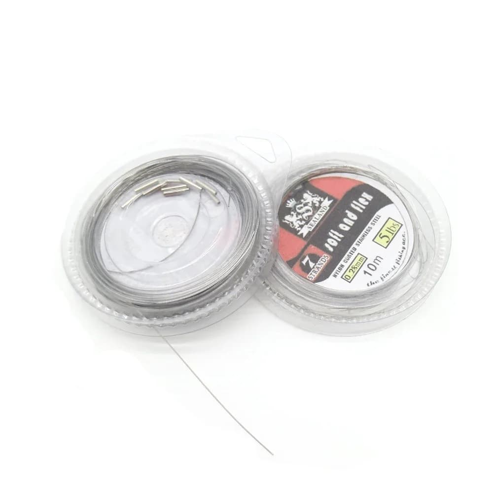 Fil d'acier inoxydable tressé 7 brins 10M pour montages de pêche - Revêtement leader leurre