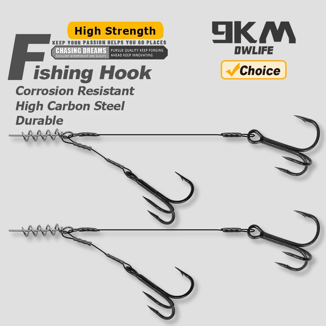 Hameçons Stinger Rig 9KM pour brochet - Crochets triples pour leurres souples et swimbaits