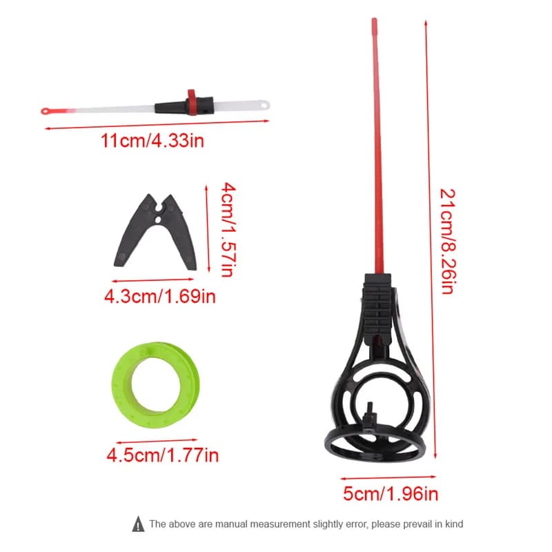 Canne à pêche sur glace mini portable hiver plastique ABS démontable étanche avec pointe remplaçable