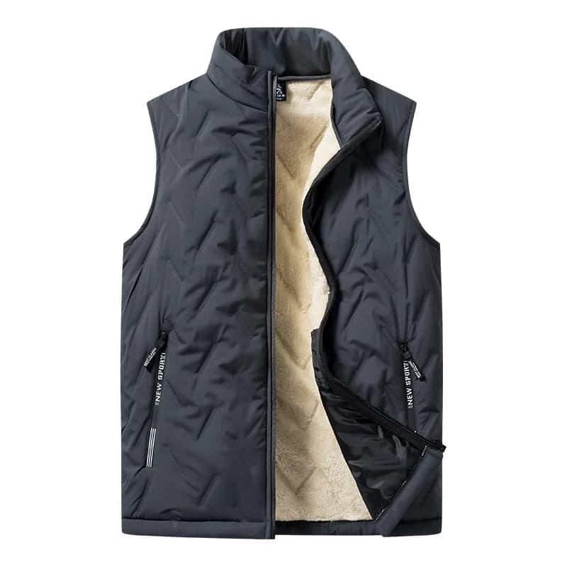 Veste sans manches homme col montant chaude coton pour pêche en hiver taille grande
