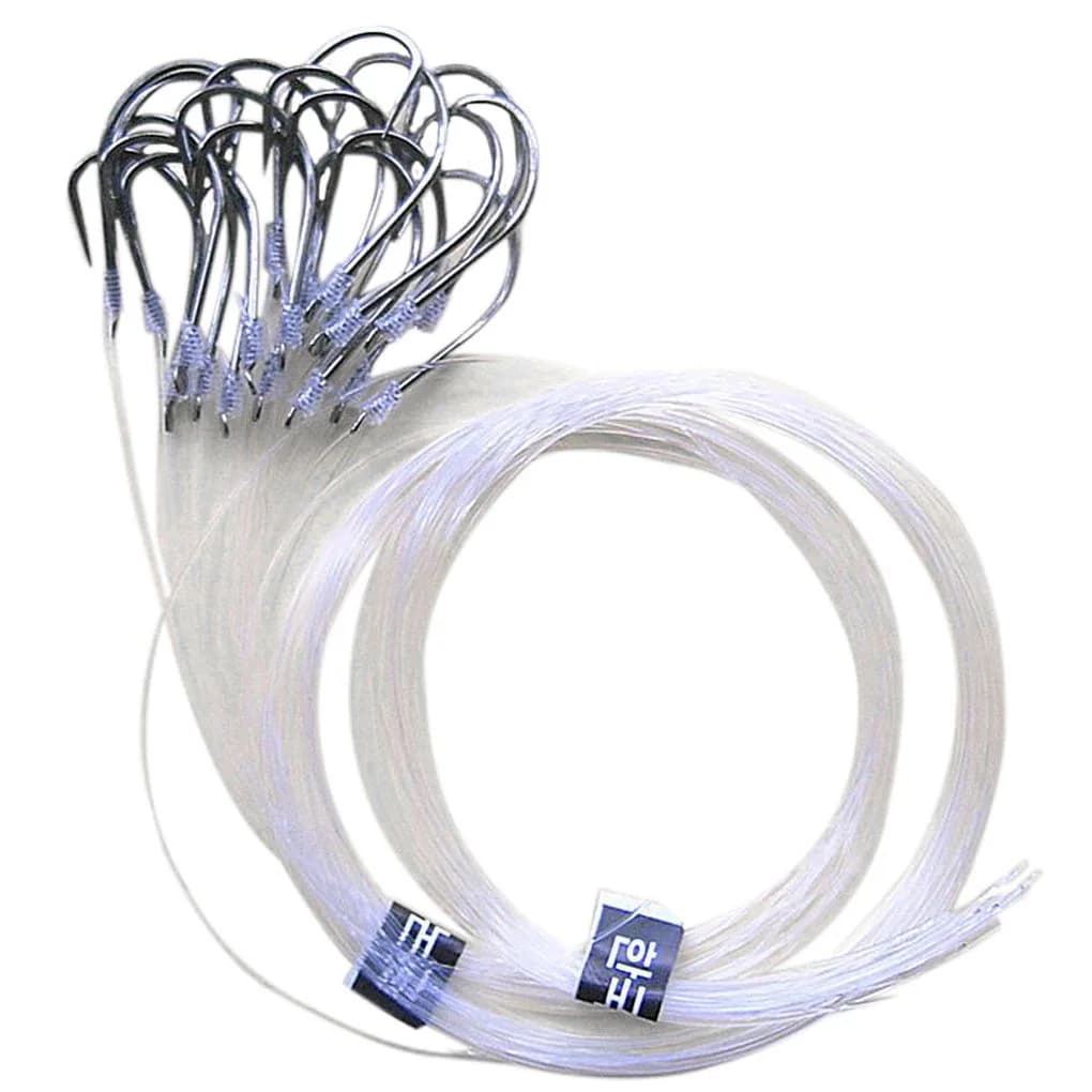 Hameçons jig head 20/26 pièces avec ligne attachée - Acier carbone pour pêche en mer
