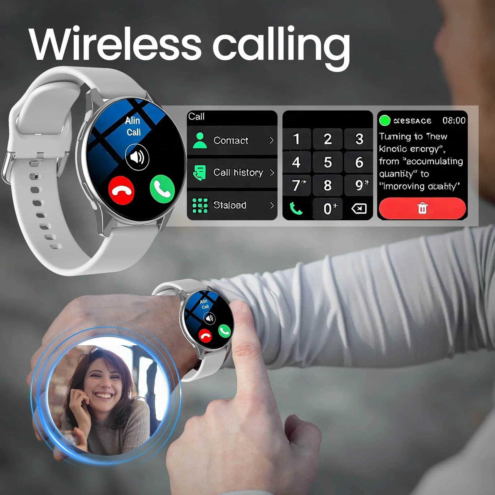 Smartwatch HOMEFISH - Appels Sans Fil, Modes Sport Multiples, Lecteur Musique, Suivi Santé, Cadres Personnalisables