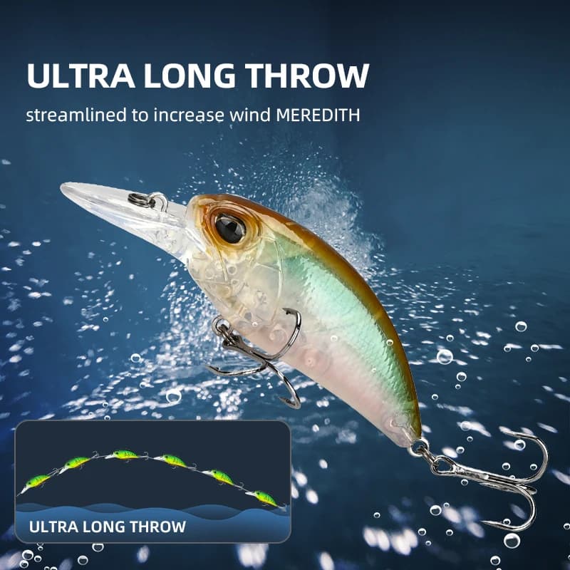 Leurre jerk crank MEREDITH M65 flottant 14g 11 couleurs - wobbler professionnel profondeur 2.0-2.5m pêche