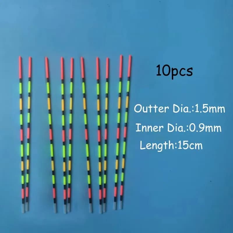 10 flotteurs DIY légers pour pêche avec tubes creux et queues vives - Accessoires de pêche BA