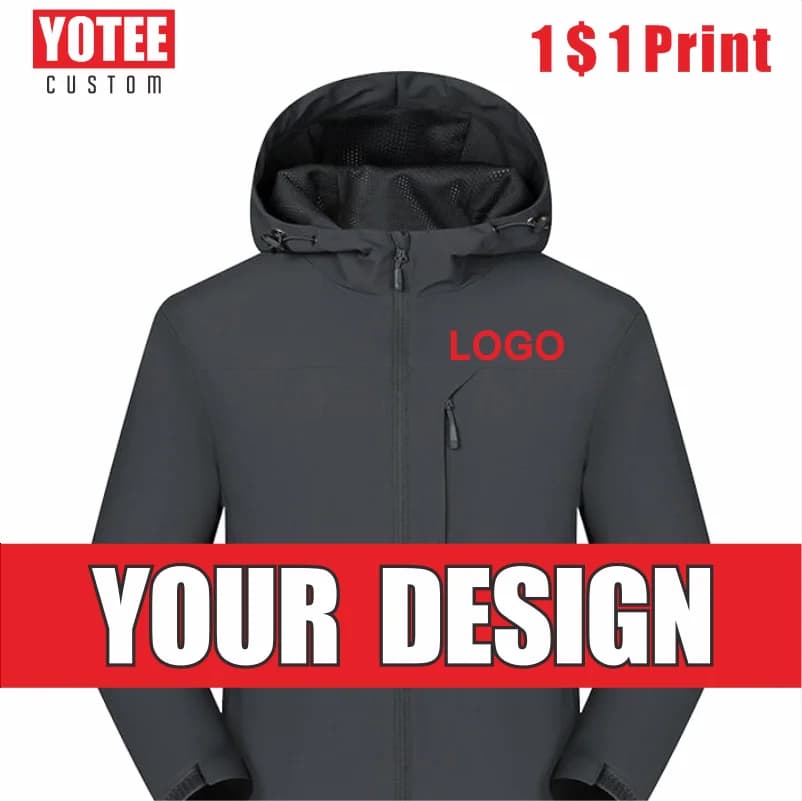 Coupe-vent alpinisme homme imperméable YOTEE - Personnalisable pour pêche et randonnée