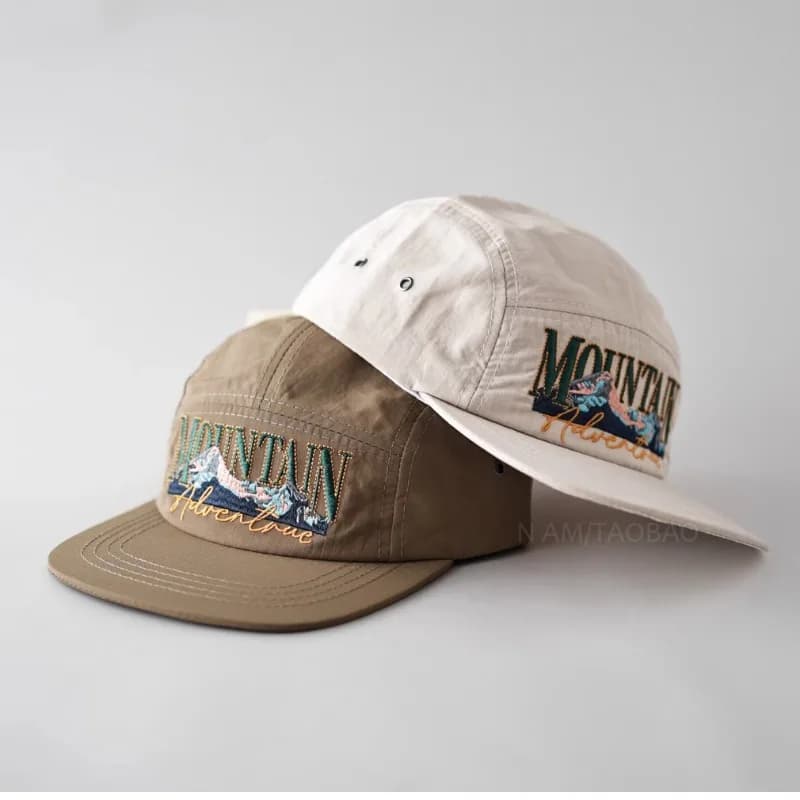 Casquette rétro 5-panels pêche camping - Chapeau été à séchage rapide pour pêche loisir