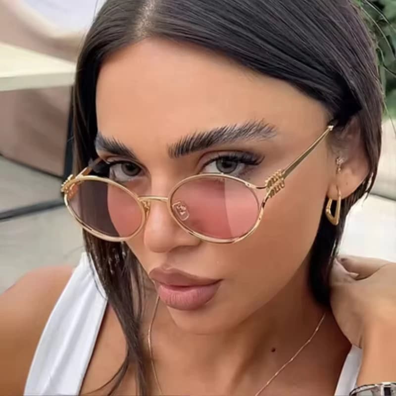 Lunettes de soleil rétro petite monture métal pour pêche discrète - Protection UV complète