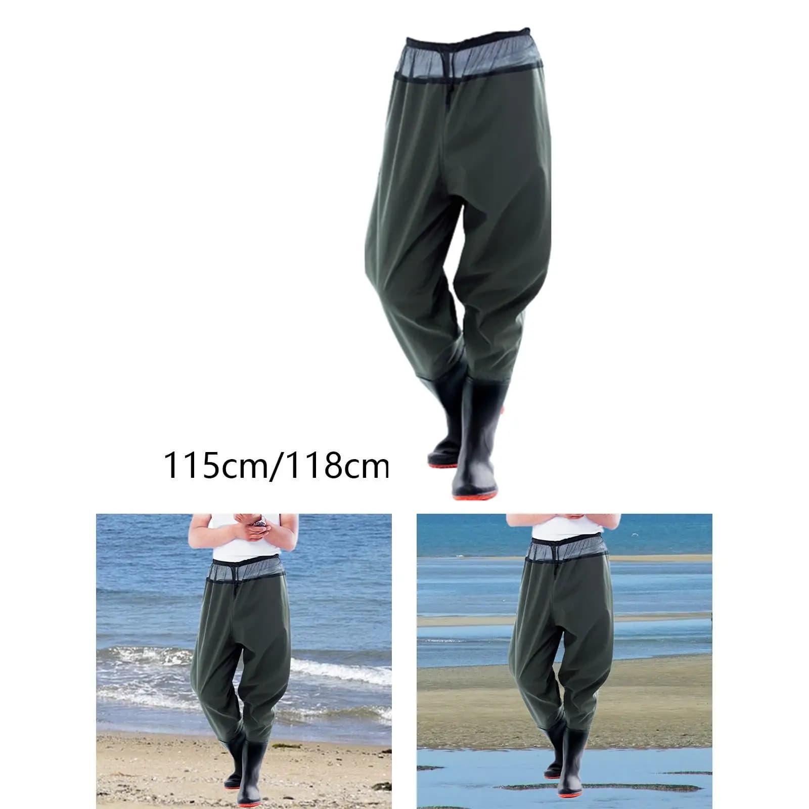 Waders de pêche à gué PVC résistants avec bottes intégrées - Pantalons étanches pour pêche à la mouche et agriculture